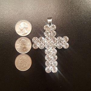 Large Rhinestone Cross Charm